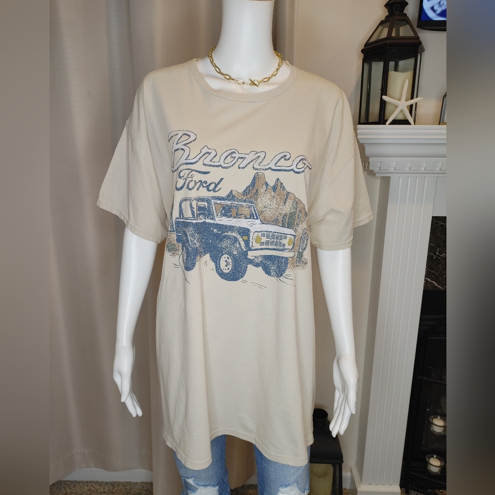 Ford Official Licensed Product Hybrid Apparel T Shirt, Tan XL